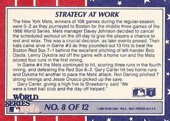 1987 Fleer - World Series #8 Strategy at Work Back