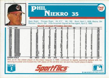 1987 Sportflics #147 Phil Niekro Back