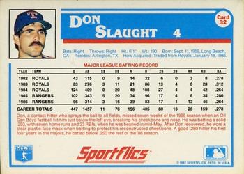 1987 Sportflics #32 Don Slaught Back