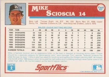 1987 Sportflics #67 Mike Scioscia Back
