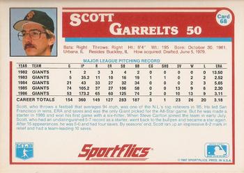1987 Sportflics #68 Scott Garrelts Back