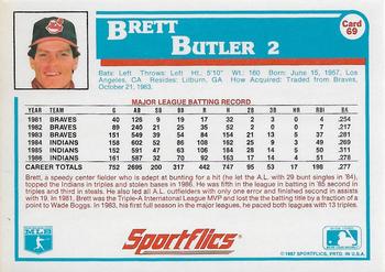 1987 Sportflics #69 Brett Butler Back