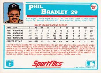 1987 Sportflics #89 Phil Bradley Back