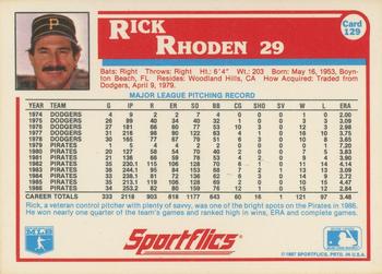 1987 Sportflics #129 Rick Rhoden Back