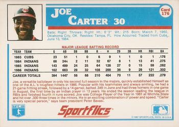 1987 Sportflics #176 Joe Carter Back
