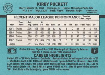 1988 Donruss - Bonus MVPs #BC-15 Kirby Puckett Back