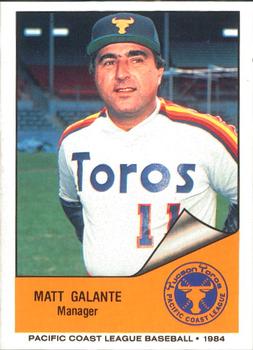 1984 Cramer Tucson Toros #50 Matt Galante Front