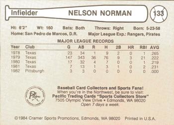 1984 Cramer Hawaii Islanders #133 Nelson Norman Back