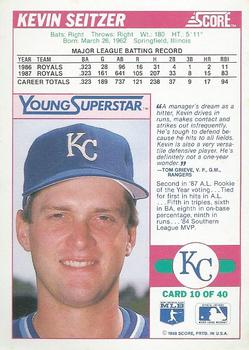 1988 Score - Young Superstars Series I #10 Kevin Seitzer Back
