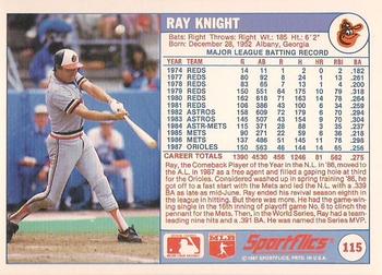 1988 Sportflics #115 Ray Knight Back
