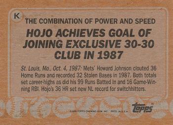 1988 Topps - Wax Box Bottom Panels Singles #K Howard Johnson Back