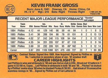 1989 Donruss - Bonus MVP's #BC-12 Kevin Gross Back