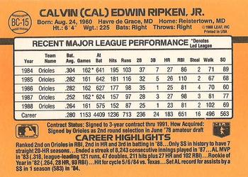 1989 Donruss - Bonus MVP's #BC-15 Cal Ripken Back