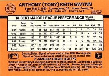 1989 Donruss - Bonus MVP's #BC-20 Tony Gwynn Back