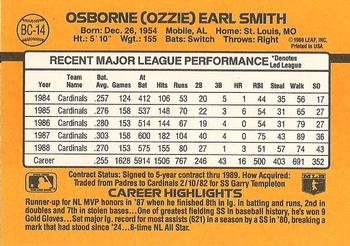 1989 Donruss - Bonus MVP's #BC-14 Ozzie Smith Back