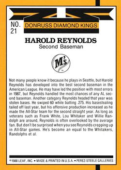 1989 Donruss - Super Diamond Kings #21 Harold Reynolds Back
