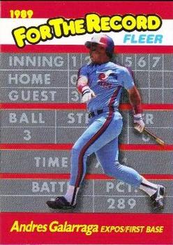 1989 Fleer - For the Record #3 Andres Galarraga Front
