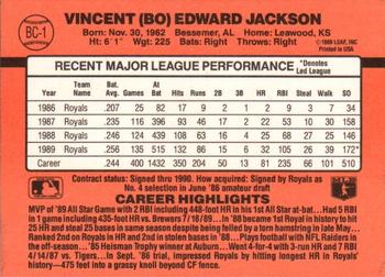 1990 Donruss - Bonus MVP's #BC-1 Bo Jackson Back