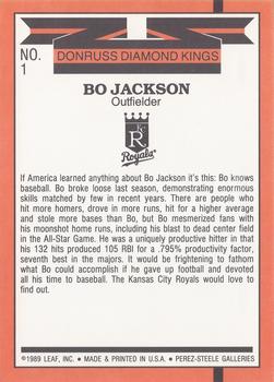 1990 Donruss - Super Diamond Kings #1 Bo Jackson Back
