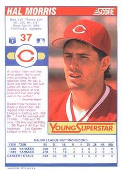 1990 Score - Young Superstars II #37 Hal Morris Back