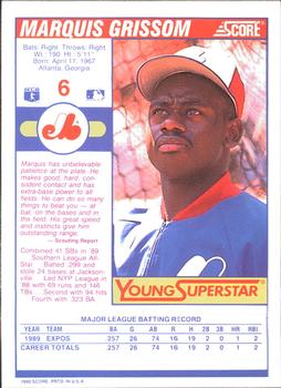 1990 Score - Young Superstars II #6 Marquis Grissom Back