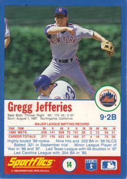 1990 Sportflics #14 Gregg Jefferies Back