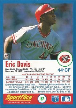 1990 Sportflics #97 Eric Davis Back