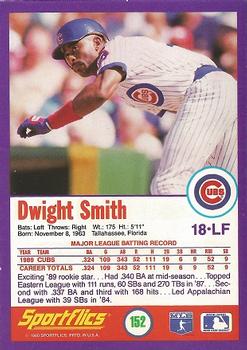 1990 Sportflics #152 Dwight Smith Back