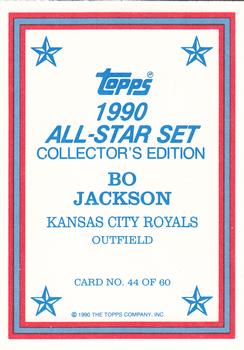 1990 Topps - 1990 All-Star Set Collector's Edition (Glossy Send-Ins) #44 Bo Jackson Back