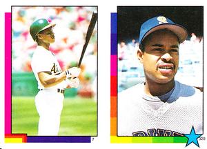 1990 Topps Stickers #7 / 320 Rickey Henderson / Greg Briley Front
