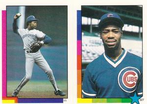 1990 Topps Stickers #11 / 327 Tony Fernandez / Jerome Walton Front