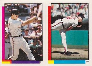 1990 Topps Stickers #5 / 240 Cal Ripken / Bob Milacki Front