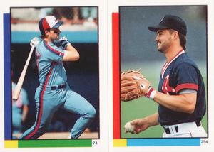 1990 Topps Stickers #74 / 254 Tim Wallach / Mike Greenwell Front