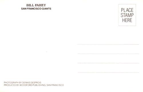 1987 San Francisco Giants Postcards #NNO Bill Fahey Back
