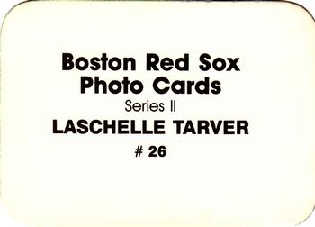 1986 Boston Red Sox Photo Cards (unlicensed) #26 Laschelle Tarver Back