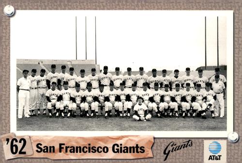 1992 AT&T San Francisco Giants Postcards #NNO 1962 Team Photo Front