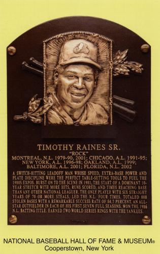 1965-22 Cooperstown Plaque Postcards #NNO Tim Raines Front