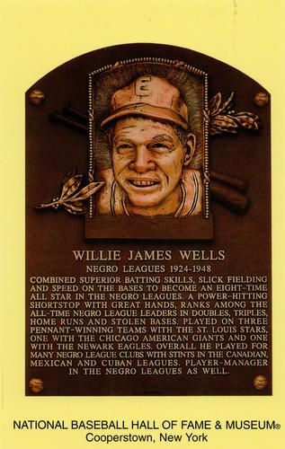 1965-22 Cooperstown Plaque Postcards #NNO Willie Wells Front