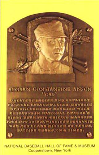 1965-22 Cooperstown Plaque Postcards #NNO Cap Anson Front