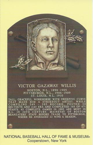 1965-22 Cooperstown Plaque Postcards #NNO Vic Willis Front