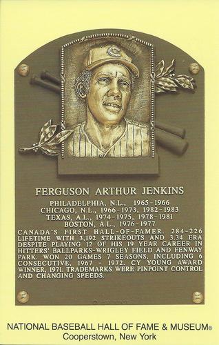 1965-22 Cooperstown Plaque Postcards #NNO Fergie Jenkins Front