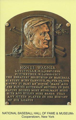 1965-22 Cooperstown Plaque Postcards #NNO Honus Wagner Front