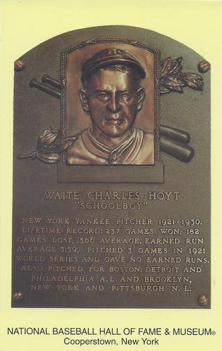 1965-22 Cooperstown Plaque Postcards #NNO Waite Hoyt Front