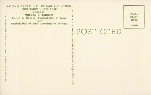 1965-22 Cooperstown Plaque Postcards #NNO Morgan Bulkeley Back