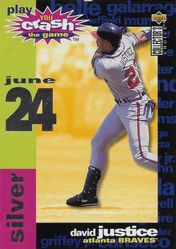1995 Collector's Choice - You Crash the Game Silver #CG10 David Justice Front