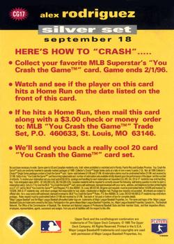 1995 Collector's Choice - You Crash the Game Silver #CG17 Alex Rodriguez Back