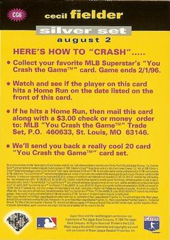 1995 Collector's Choice - You Crash the Game Silver #CG6 Cecil Fielder Back