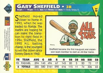 1994 Upper Deck Fun Pack #10 Gary Sheffield Back
