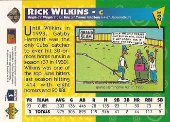 1994 Upper Deck Fun Pack #102 Rick Wilkins Back
