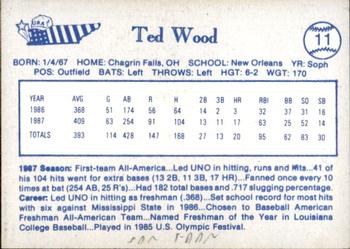 1987 BDK Pan Am Team USA Blue #NNO Ted Wood Back